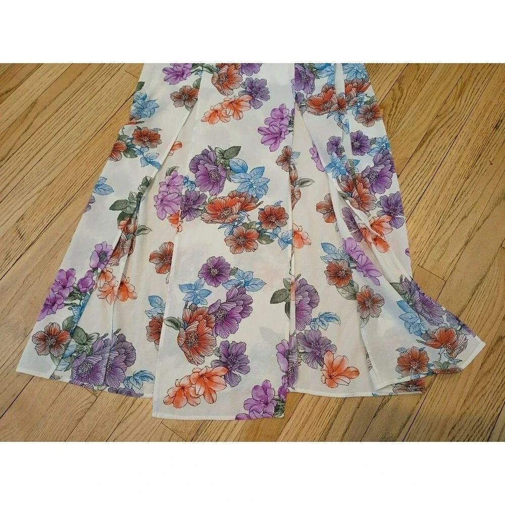 Crystal Sky Maxi Dress Two Front Slits Cutout Back Beachy Boho Juniors Size 5 - Picture 12 of 15
